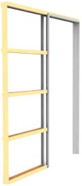 Pocket skyvedørskarm hvit gammel standard