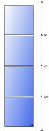 Nordan fastkarm 60 x 210 alu.kledd hvit utv. / sort innv