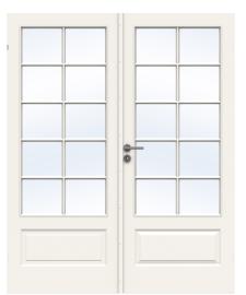 SWEDOOR STYLE SP10 DOBBEL LETT INNERDØR HVIT BOMULL MED GLASS 