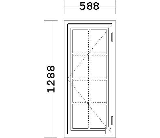 Lillerønning vindu sidehengslet 60 x 130  venstre