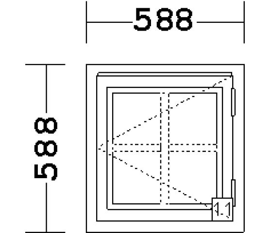 Lillerønning vindu sidehengslet 60 x 60  venstre