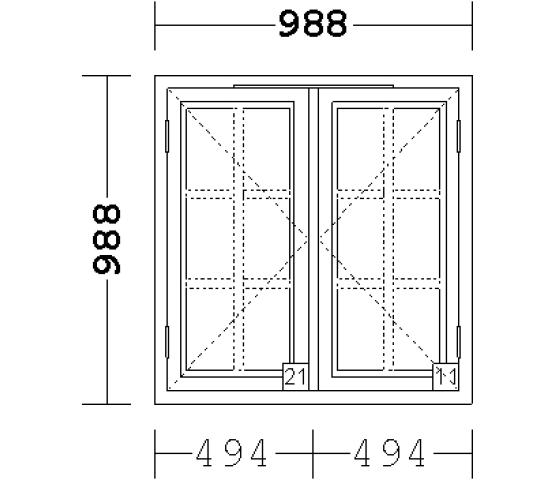 Lillerønning vindu sidehengslet 100 x 100