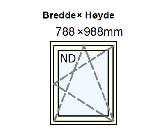 NorDan Sikkerhetsvindu hvit 3 lag med alukledning 80 x 100