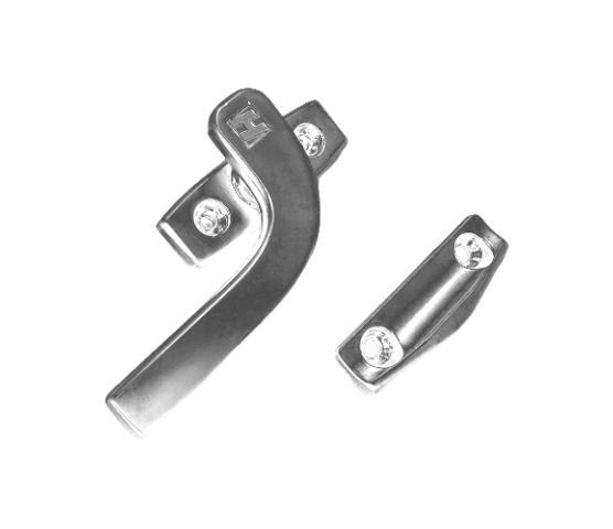 Forvrider H-vinduet sidehengslet/sidesving 67/4 m/sluttstykke blank