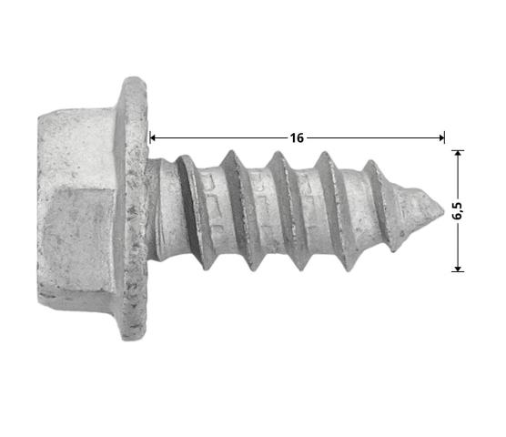 Hørmann skruesett A6 sekskant m/torx 6,5 x 16 mm a 40 stk