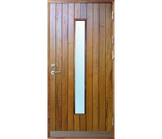 Bovalls ytterdør Långö vertikal teak stående glass