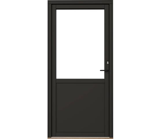 Nordan balkongdør alu. kledd dempet sort 3-lag brystning 90 cm