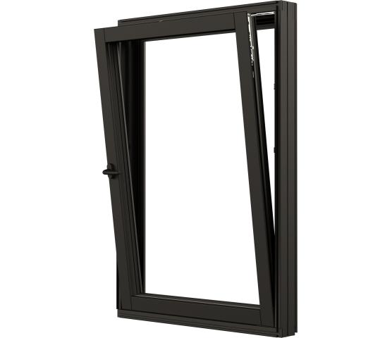 NorDan NTech One – innadslående toveissvingende vindu dempet sort