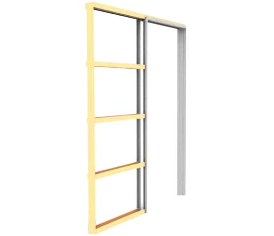 Pocket skyvedørskarm hvit gammel standard