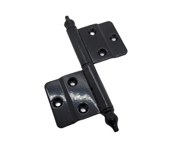 Hengsel sort med knopp til sidehengslet H-vinduet og lill-vinduet