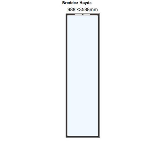 NorDan Fastkarm 100 x 360 3-lag glass S8500N dempet sort
