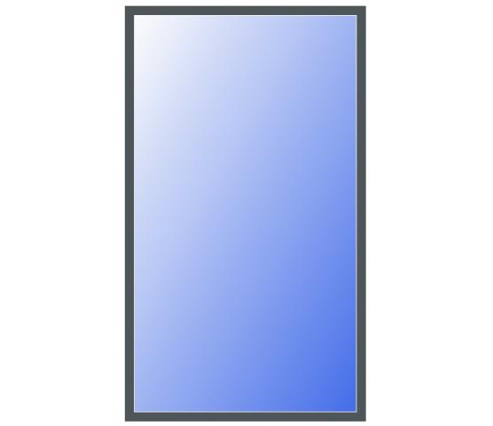 NorDan Fastkarm 140 x 240 3-lag solglass alu.belagt RAL 7024 Grå