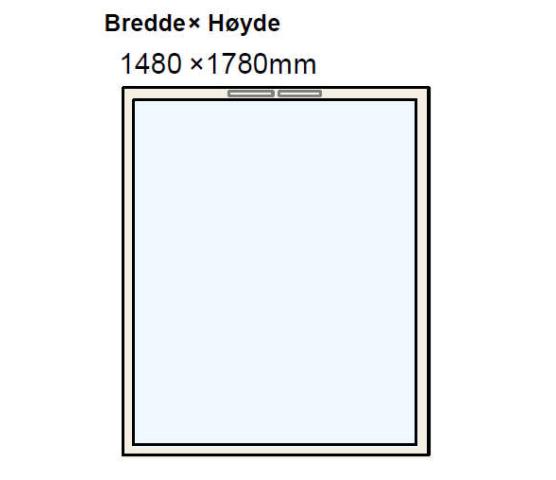 Nordan fastkarm hvit 148,0 x 178,0 3-lag antidugg sikkerhetsglass