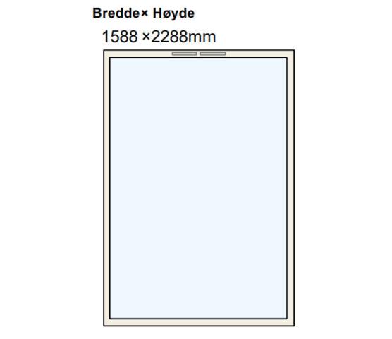 Nordan fastkarm hvit 160 x 230 2-lag glass