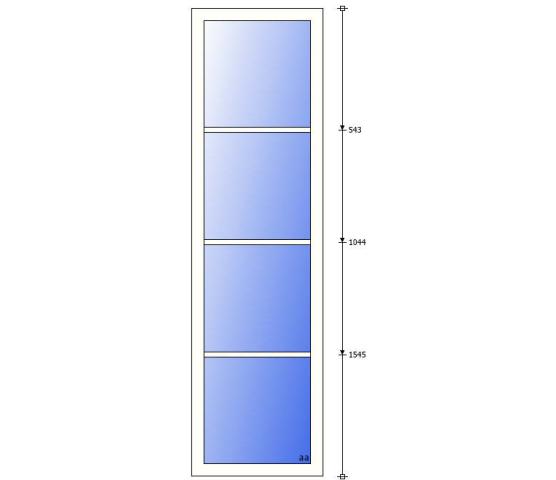 Nordan fastkarm 60 x 210 alu.kledd hvit utv. / sort innv