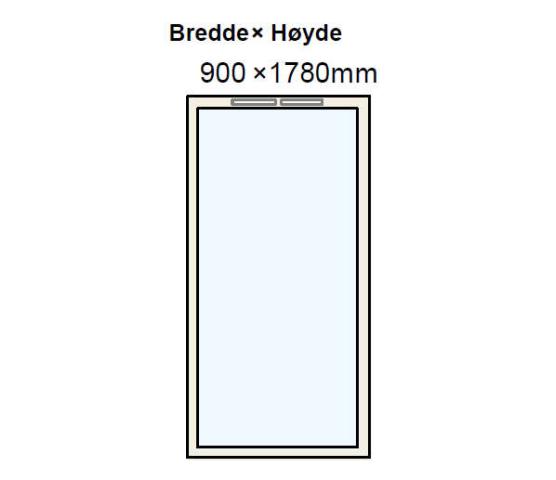 Nordan fastkarm hvit 90,0 x 178,0 3-lag antidugg sikkerhetsglass