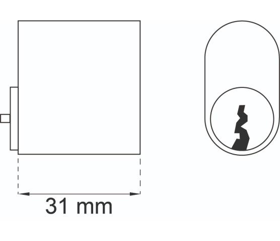 Standard låsesylinder børstet krom (nøkkelprofil 508)