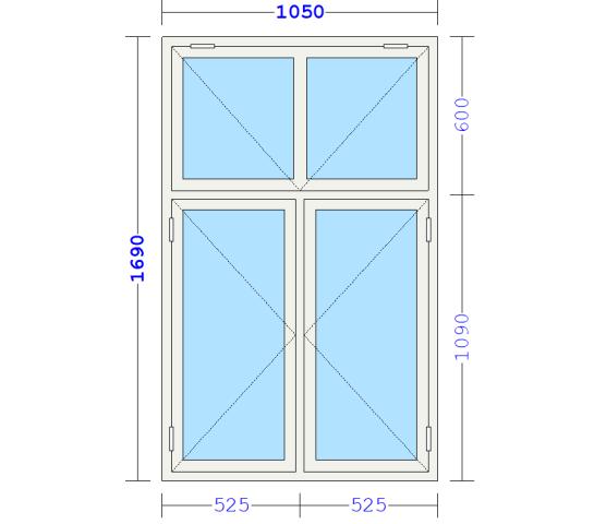 Røros T-post vinduer hvitmalt 105,0 x 169,0