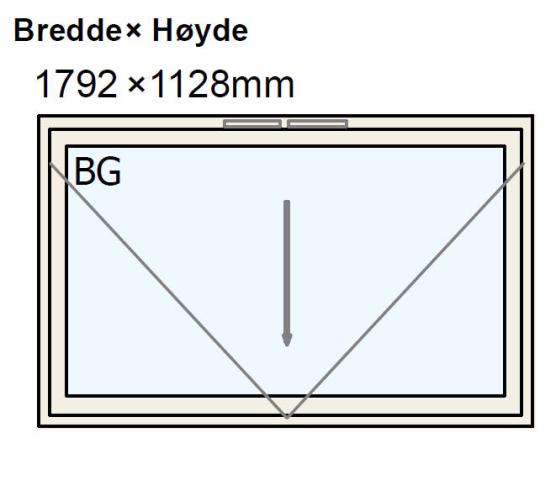 Nordan toppsving 179,2 X 112,8 hvit 2-lag støydempet glass 