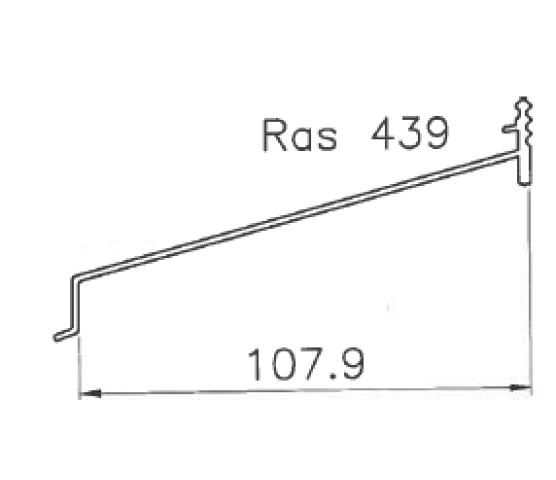 Underbeslag hvit 108mm 6m 