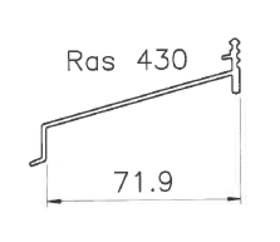 Underbeslag hvit 72mm kappet  xxxx m  